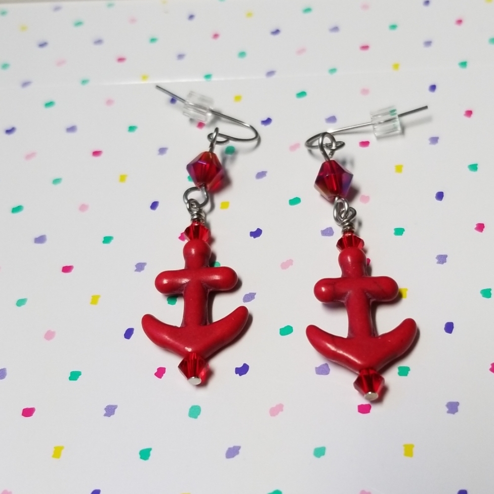 Sterling Silver Anchor Earrings!